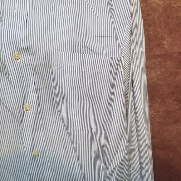 Brooks Brothers mens blue/white striped button up - Picture 3 of 7